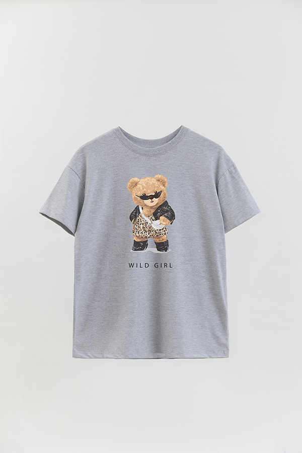 REMERA OVER ESTAMPADA UNISEX TEDDY WILD GIRL