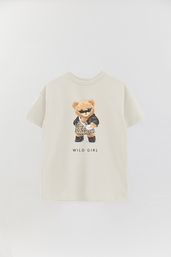 REMERA OVER ESTAMPADA UNISEX TEDDY WILD GIRL