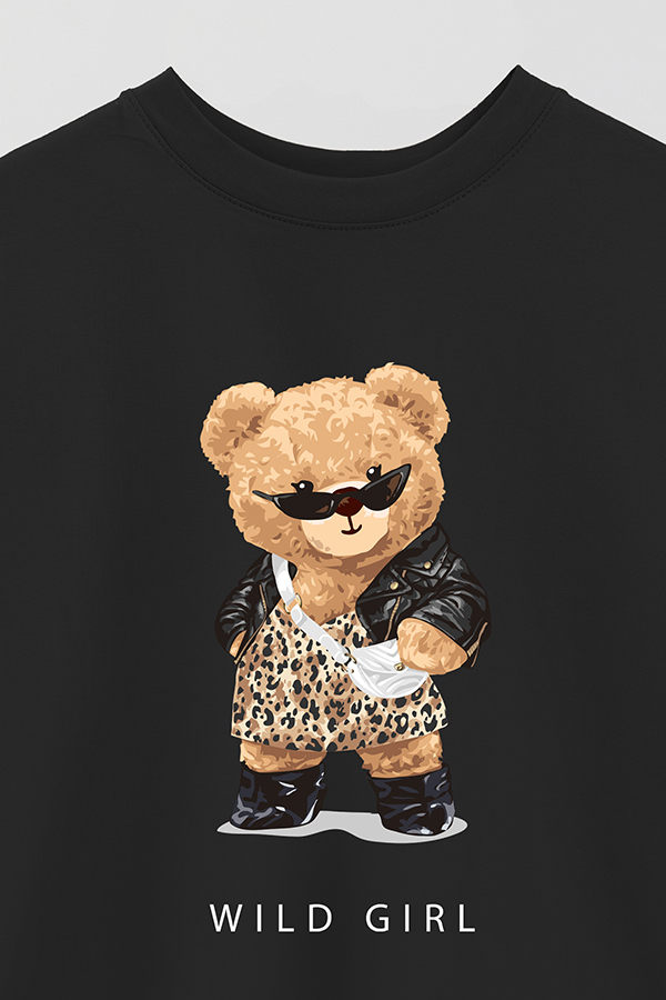 REMERA OVER ESTAMPADA UNISEX TEDDY WILD GIRL