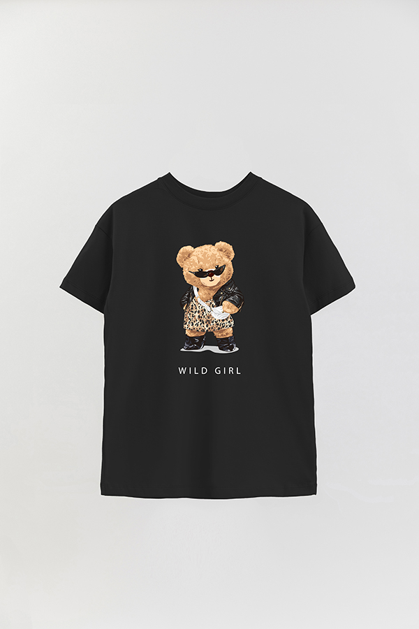 REMERA OVER ESTAMPADA UNISEX TEDDY WILD GIRL