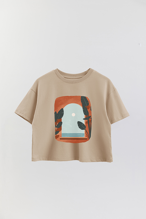 REMERA CROP ESTAMPADA ART 159
