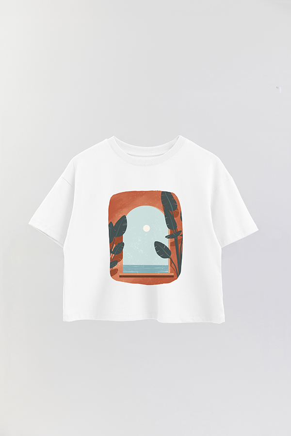REMERA CROP ESTAMPADA ART 159