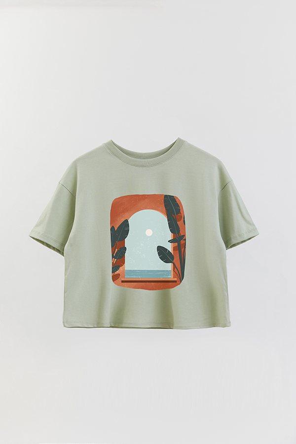 REMERA CROP ESTAMPADA ART 159