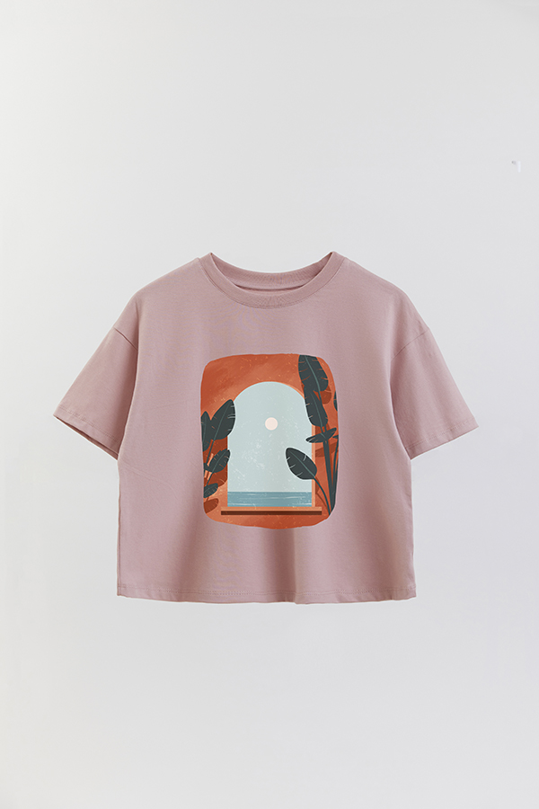 REMERA CROP ESTAMPADA ART 159