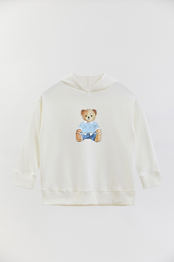 HOODIE RUSTICO KID BEAR SITTING BLUE