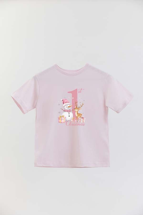 REMERA BASICA ESTAMPADA FIRST CHRISTMAS SNOWMAN