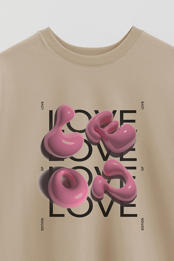 REMERA OVER ESTAMPADA GRAPHIC PINK LOVE BUBBLE