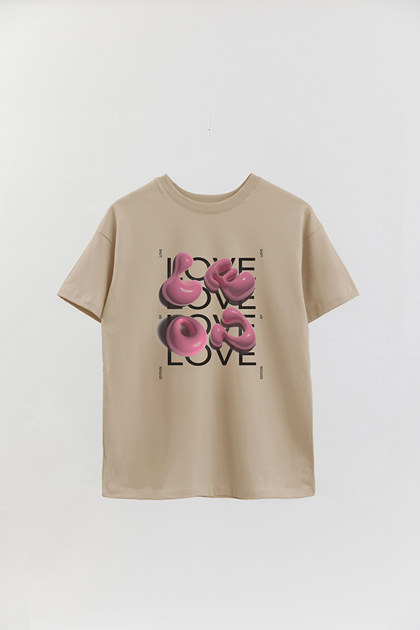 REMERA OVER ESTAMPADA GRAPHIC PINK LOVE BUBBLE