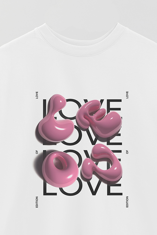 REMERA OVER ESTAMPADA GRAPHIC PINK LOVE BUBBLE