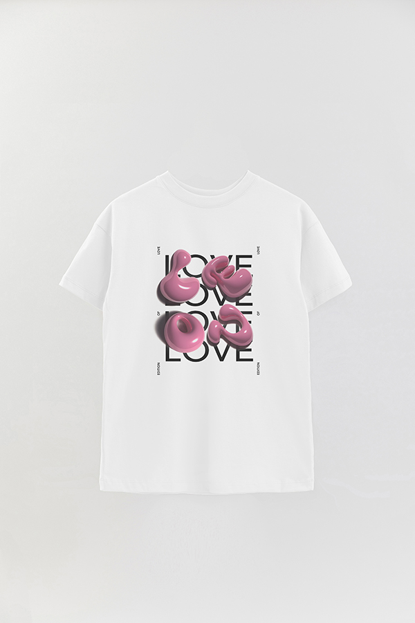 REMERA OVER ESTAMPADA GRAPHIC PINK LOVE BUBBLE