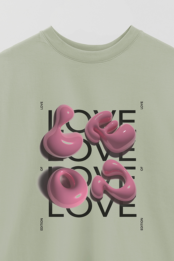 REMERA OVER ESTAMPADA GRAPHIC PINK LOVE BUBBLE