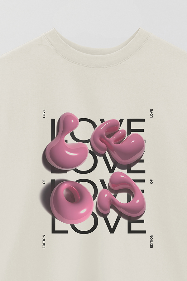 REMERA OVER ESTAMPADA GRAPHIC PINK LOVE BUBBLE