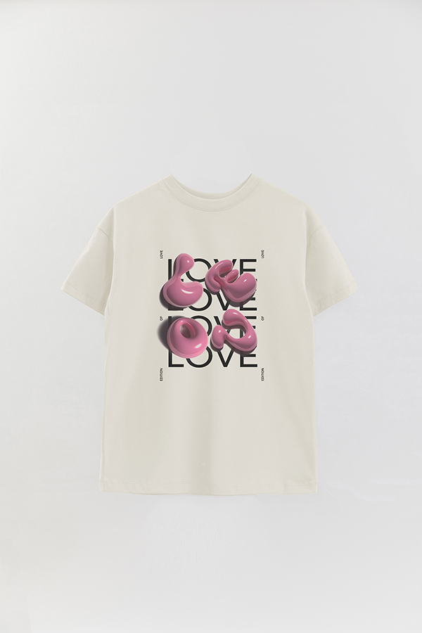 REMERA OVER ESTAMPADA GRAPHIC PINK LOVE BUBBLE