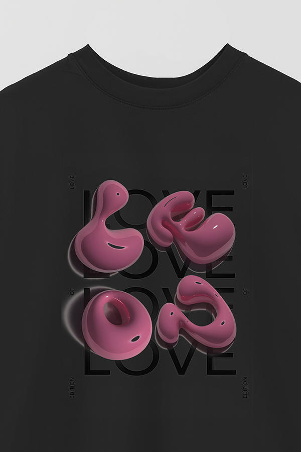 REMERA OVER ESTAMPADA GRAPHIC PINK LOVE BUBBLE