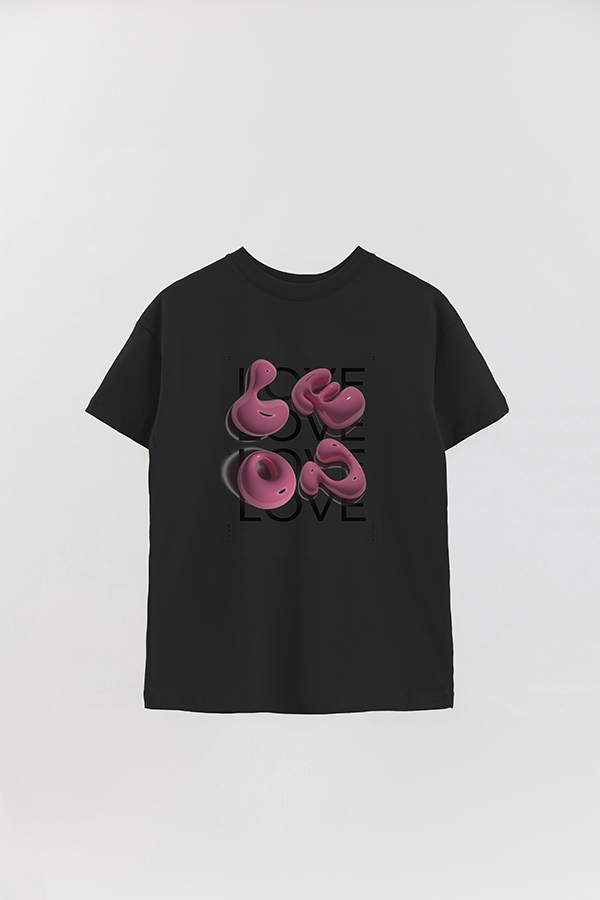 REMERA OVER ESTAMPADA GRAPHIC PINK LOVE BUBBLE