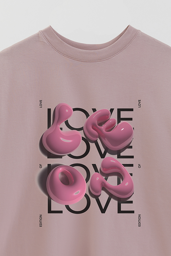 REMERA OVER ESTAMPADA GRAPHIC PINK LOVE BUBBLE