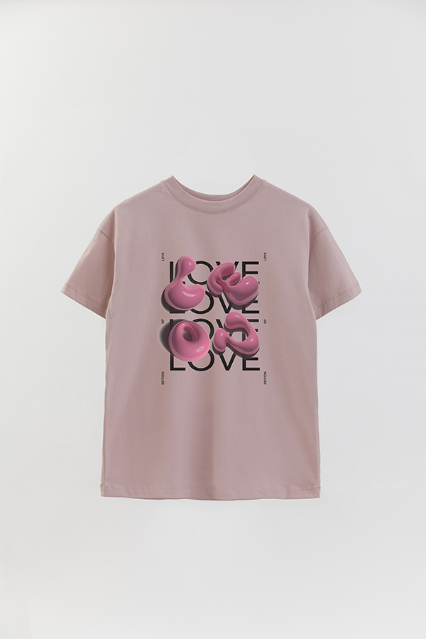 REMERA OVER ESTAMPADA GRAPHIC PINK LOVE BUBBLE