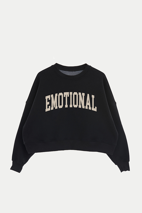 BUZO CROP ESTAMPADO VARSITY EMOTIONAL