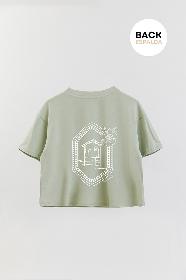 REMERA CROP FB ESTAMPADA CASA AL MARE