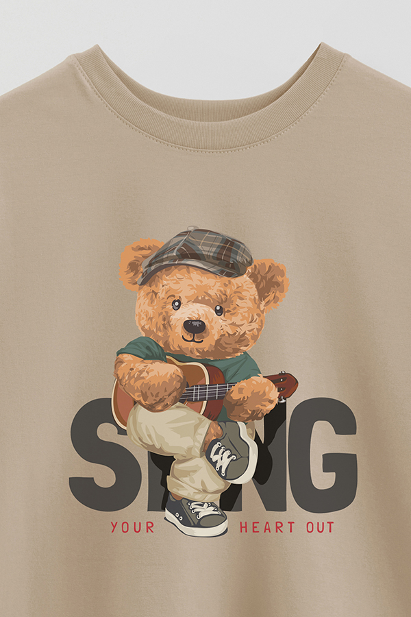 REMERA OVER ESTAMPADA UNISEX TEDDY SING