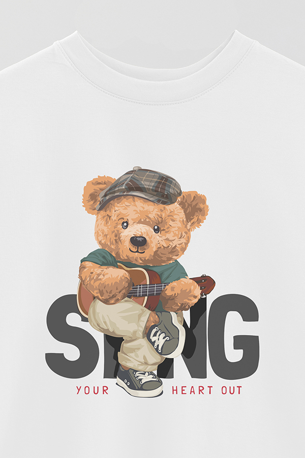 REMERA OVER ESTAMPADA UNISEX TEDDY SING