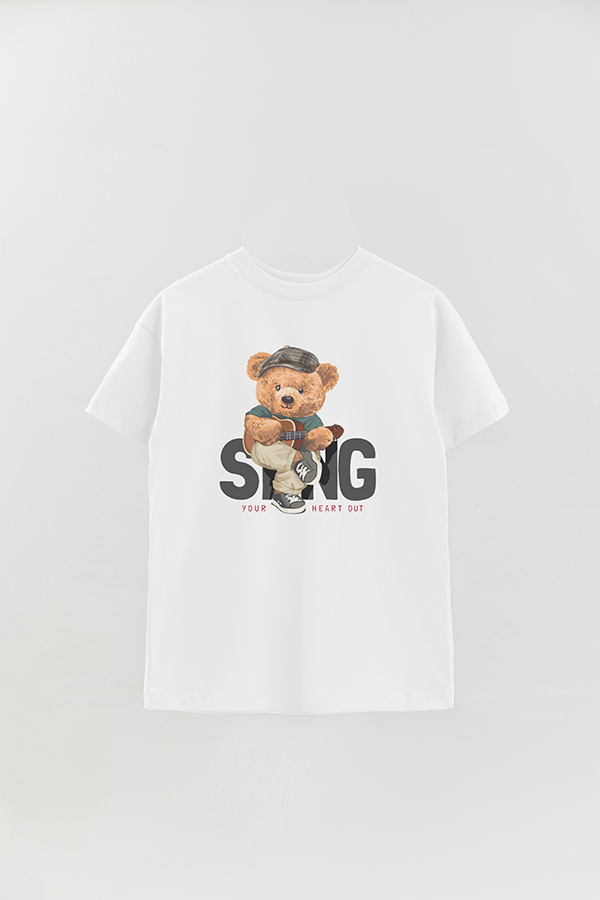 REMERA OVER ESTAMPADA UNISEX TEDDY SING