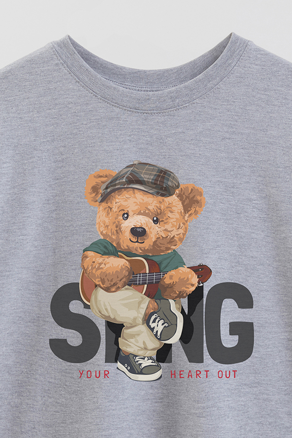 REMERA OVER ESTAMPADA UNISEX TEDDY SING