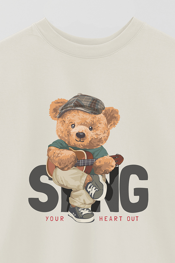 REMERA OVER ESTAMPADA UNISEX TEDDY SING