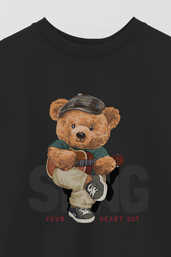 REMERA OVER ESTAMPADA UNISEX TEDDY SING