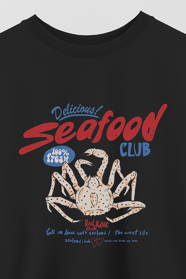 REMERA CROP ESTAMPADA SF DELICIOUS SEAFOOD
