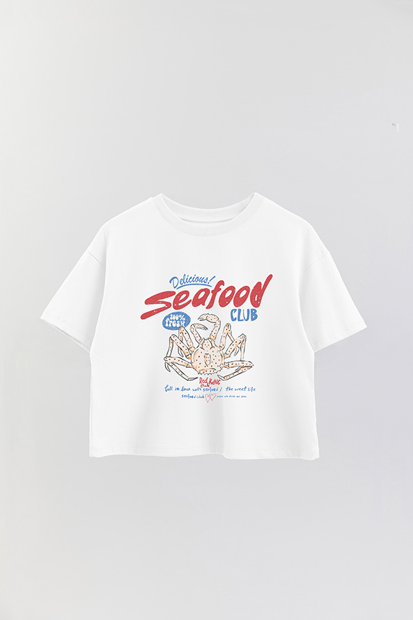 REMERA CROP ESTAMPADA SF DELICIOUS SEAFOOD