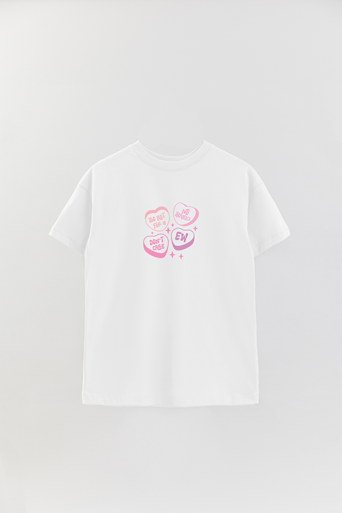 REMERA OVER ESTAMPADA LV4 TOO HOT FOR YOU