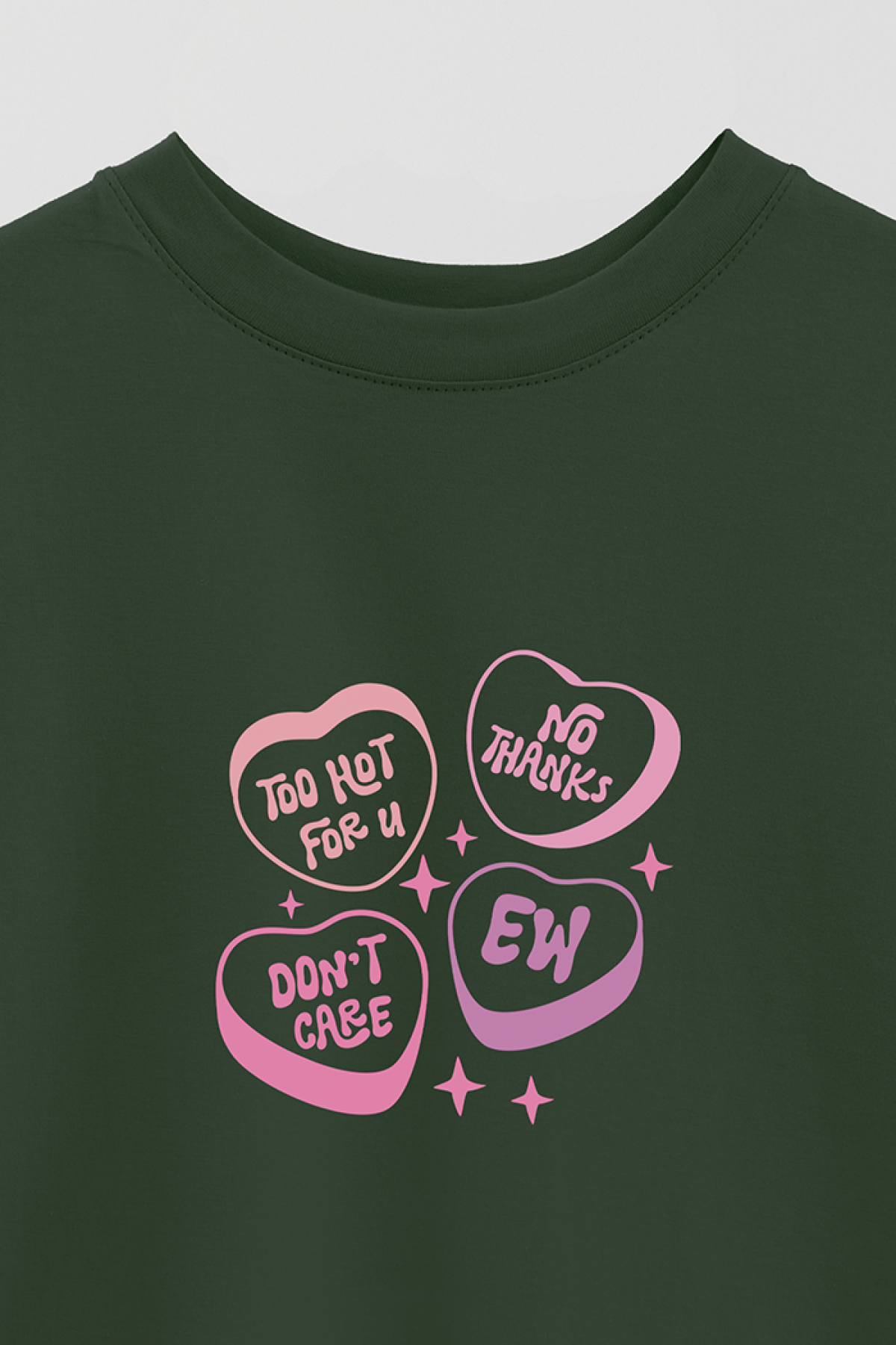 REMERA OVER ESTAMPADA LV4 TOO HOT FOR YOU