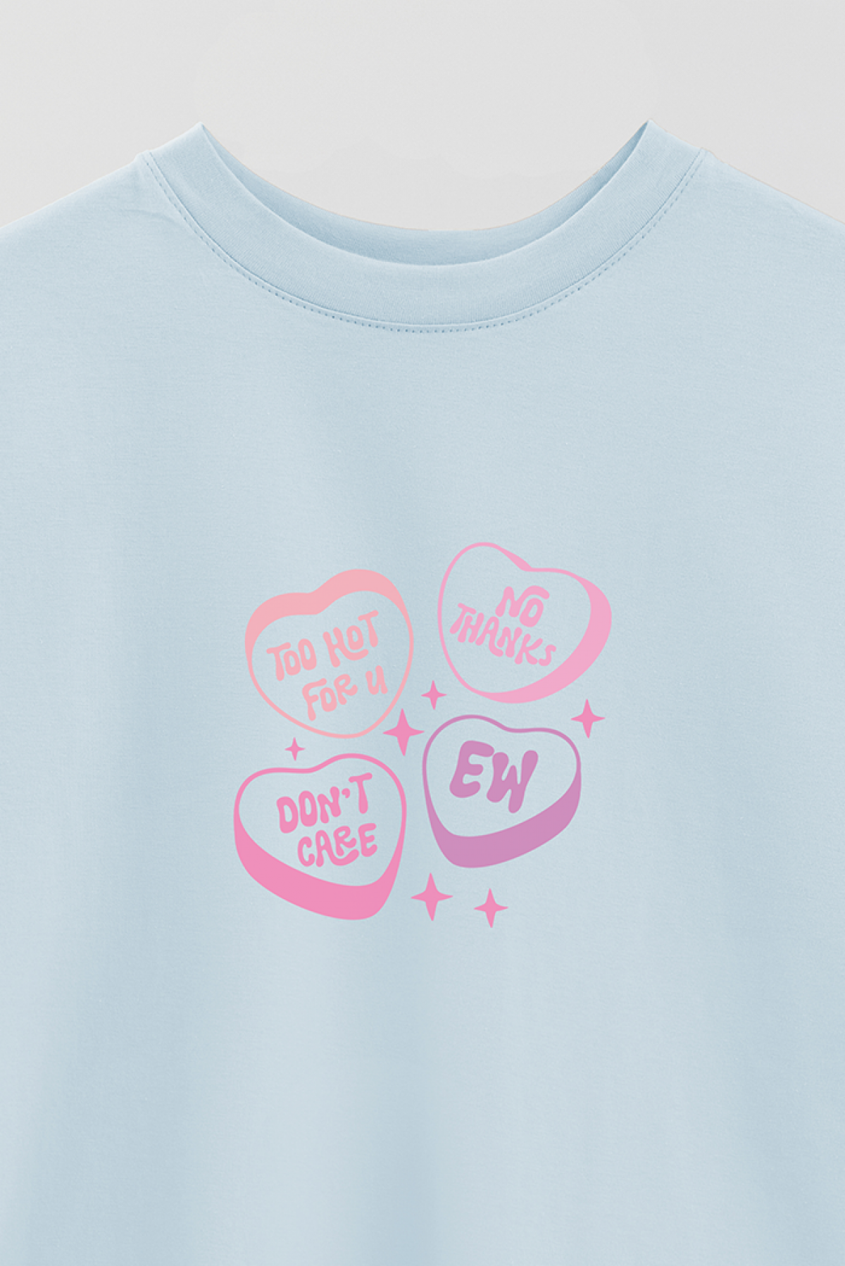 REMERA OVER ESTAMPADA LV4 TOO HOT FOR YOU