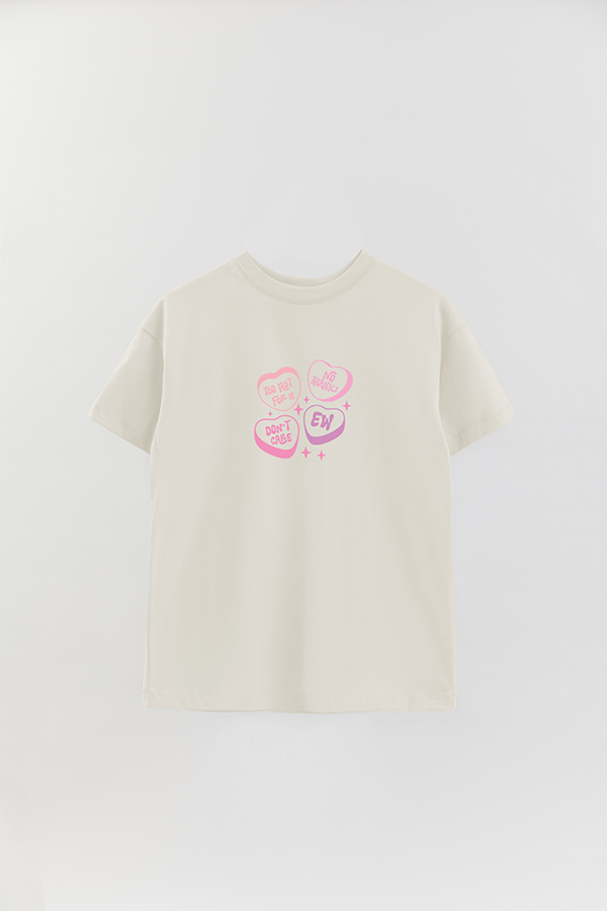 REMERA OVER ESTAMPADA LV4 TOO HOT FOR YOU