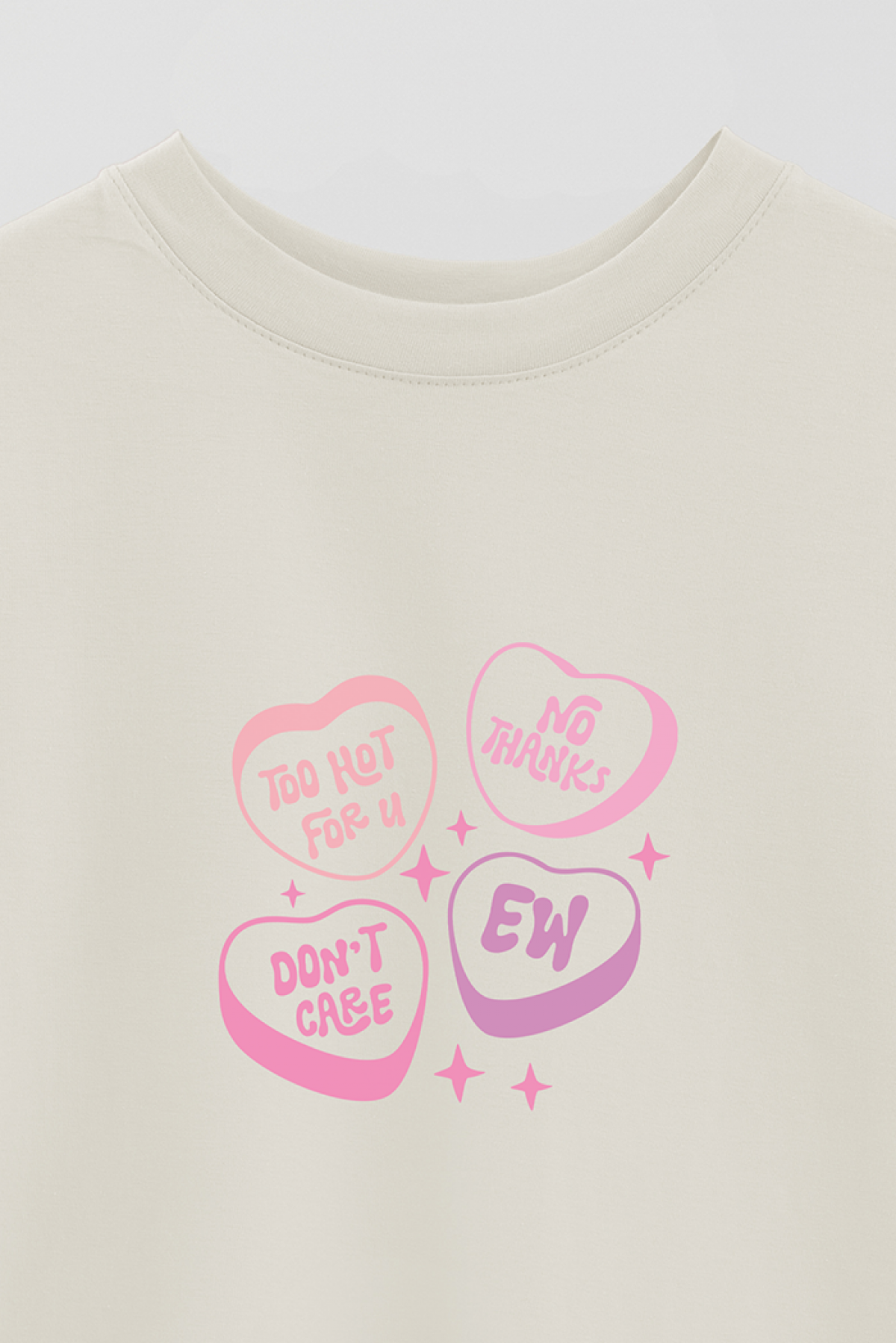 REMERA OVER ESTAMPADA LV4 TOO HOT FOR YOU
