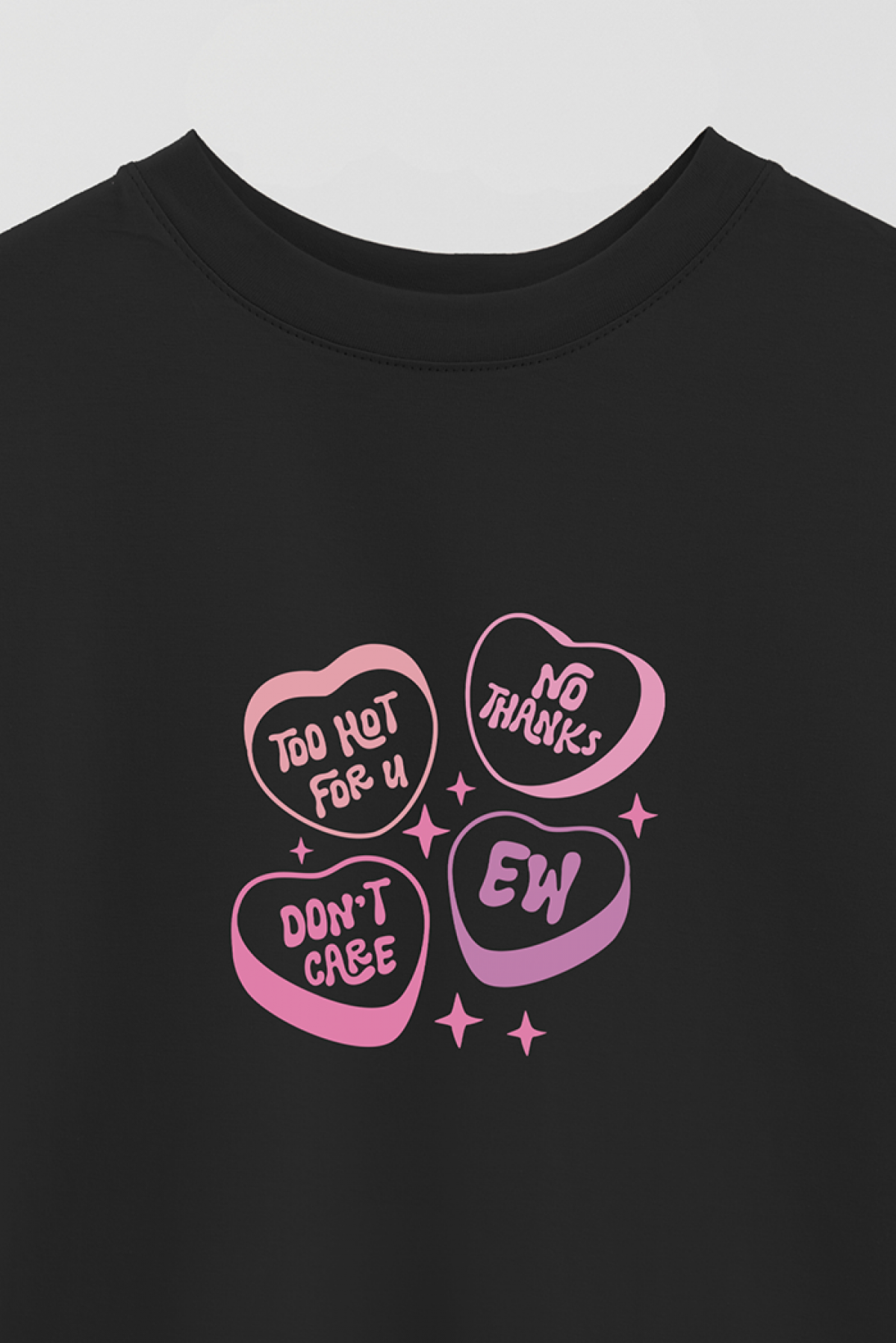 REMERA OVER ESTAMPADA LV4 TOO HOT FOR YOU