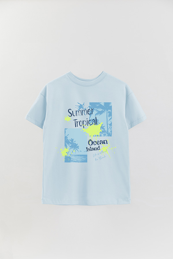 REMERA OVER ESTAMPADA SUMMER TROPICAL