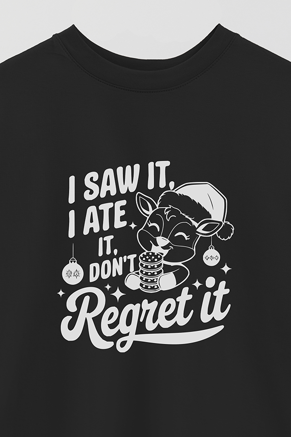 REMERA OVERSIZE ESTAMPADA SARCASTIC XMAS REGRET IT