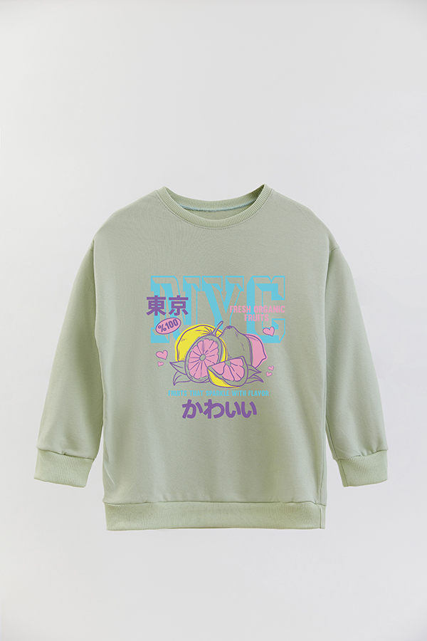 BUZO CREWNECK RUSTICO VARSITY GIRL NYC LEMON