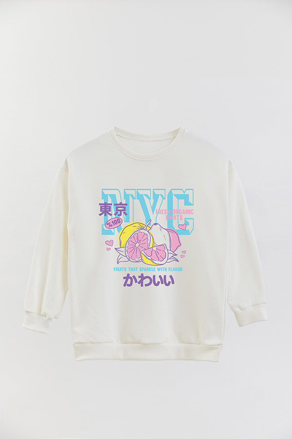 BUZO CREWNECK RUSTICO VARSITY GIRL NYC LEMON