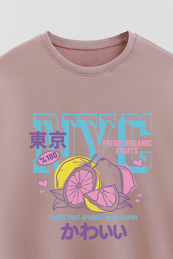 BUZO CREWNECK RUSTICO VARSITY GIRL NYC LEMON