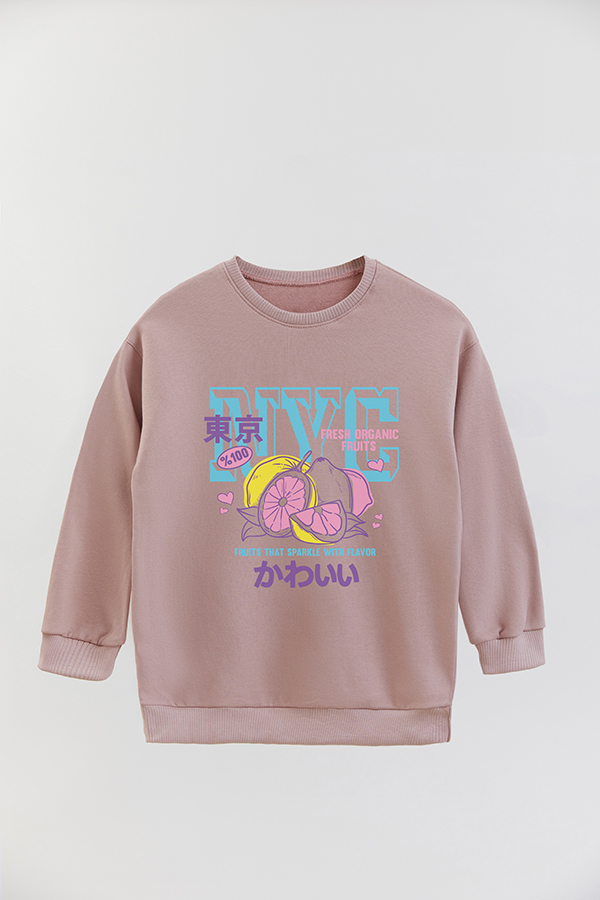 BUZO CREWNECK RUSTICO VARSITY GIRL NYC LEMON