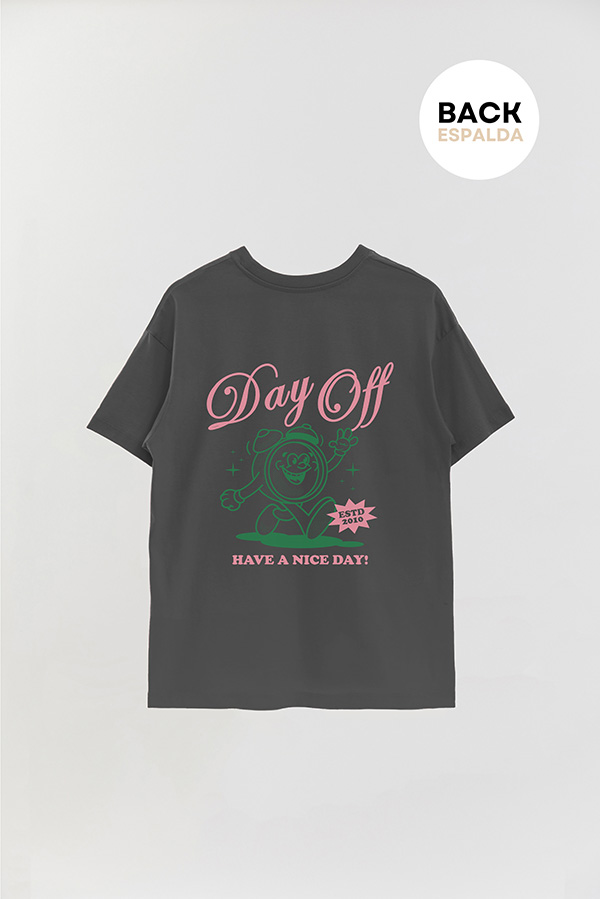REMERA OVER FB CARTOON DAY OFF PINK