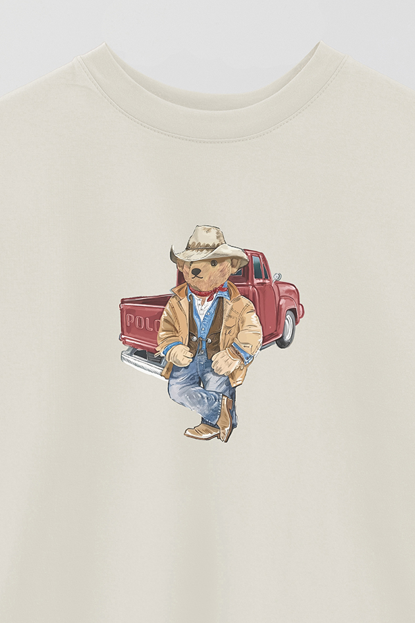 REMERA OVER ESTAMPADA UNISEX BEAR COWBOY