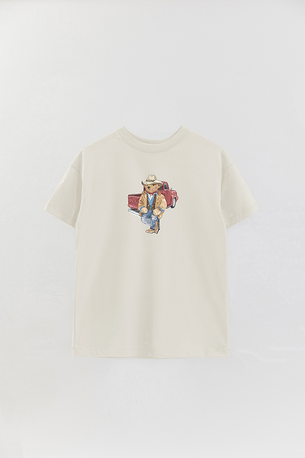 REMERA OVER ESTAMPADA UNISEX BEAR COWBOY
