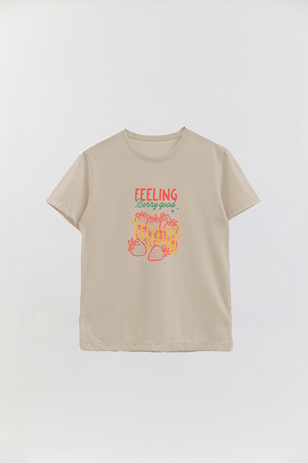 REMERA BASICA ESTAMPADA HD FEELING BERRY GOOD