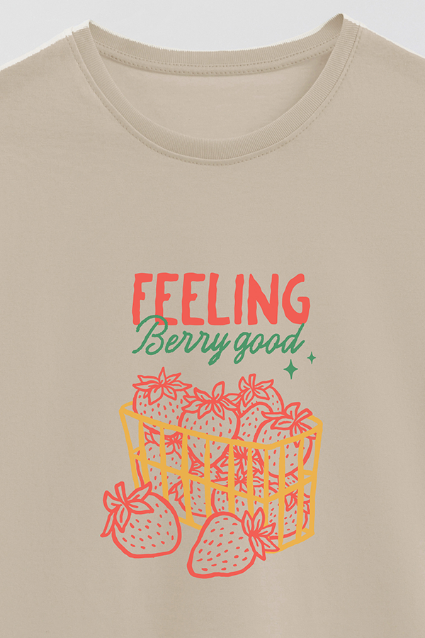 REMERA BASICA ESTAMPADA HD FEELING BERRY GOOD