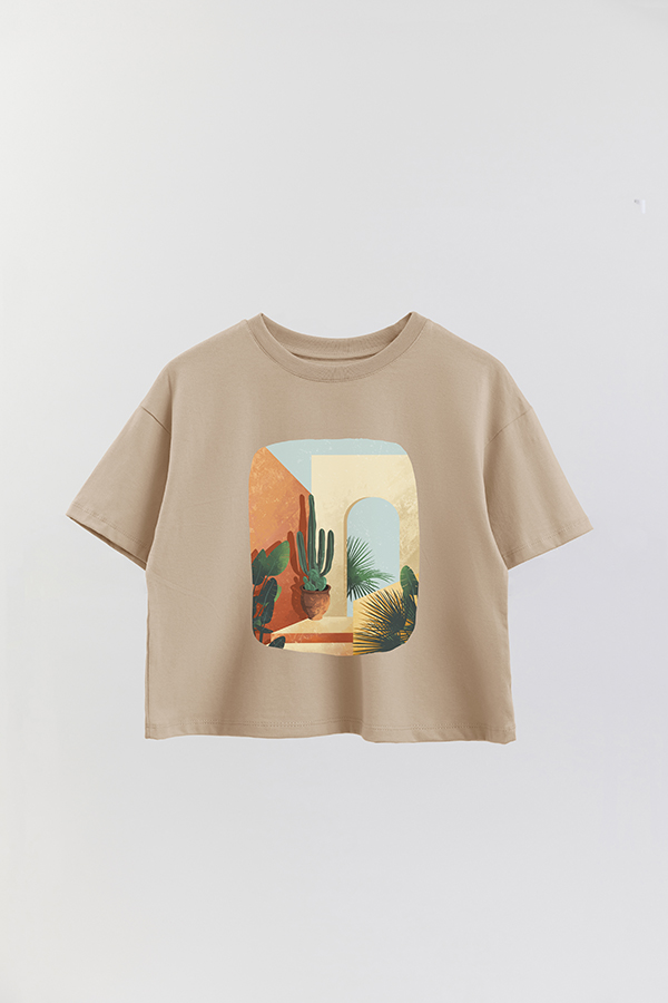 REMERA CROP ESTAMPADA ART 160