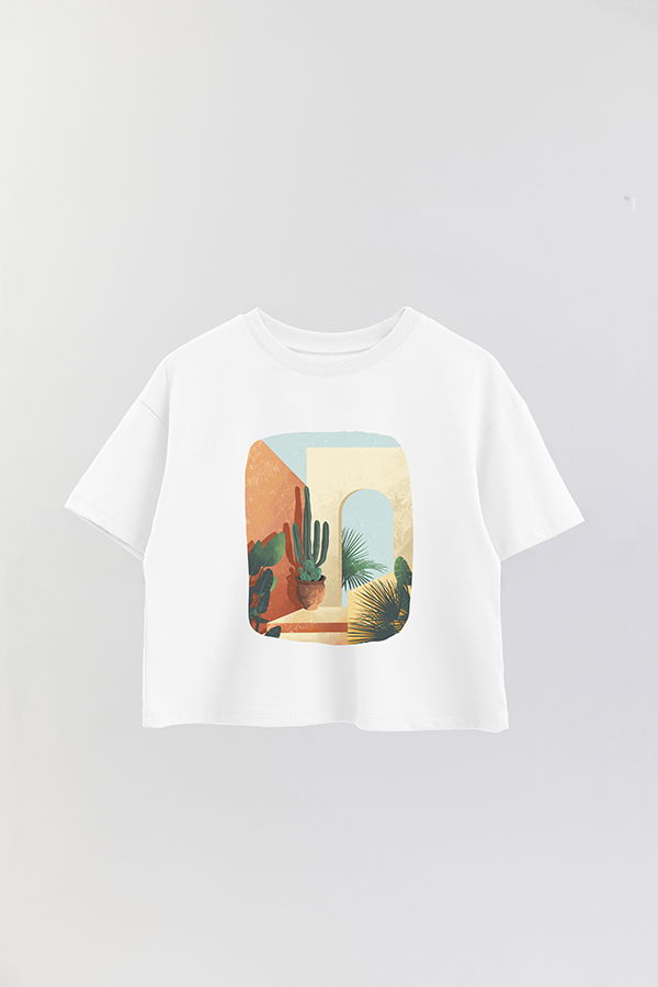 REMERA CROP ESTAMPADA ART 160